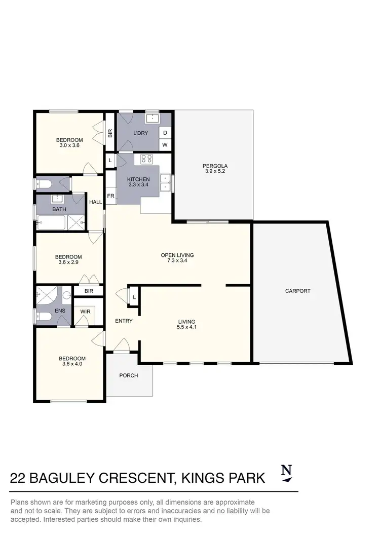 Floorplan of Homely house listing, 22 Baguley Crescent, Kings Park VIC 3021