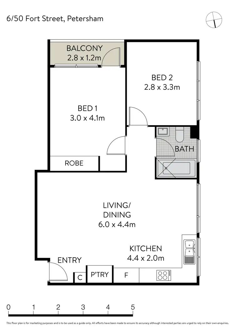 Floorplan of Homely apartment listing, 6/50 Fort Street, Petersham NSW 2049