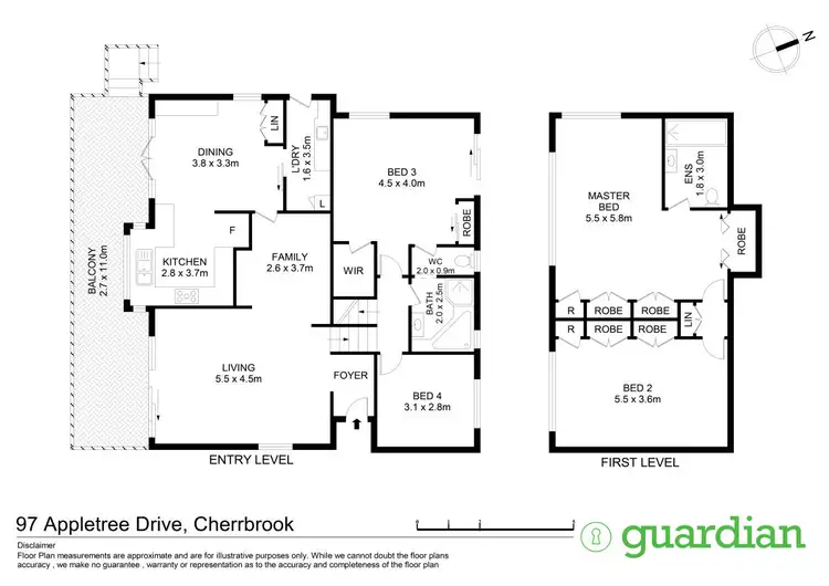 Floorplan of Homely house listing, 97 Appletree Drive, Cherrybrook NSW 2126