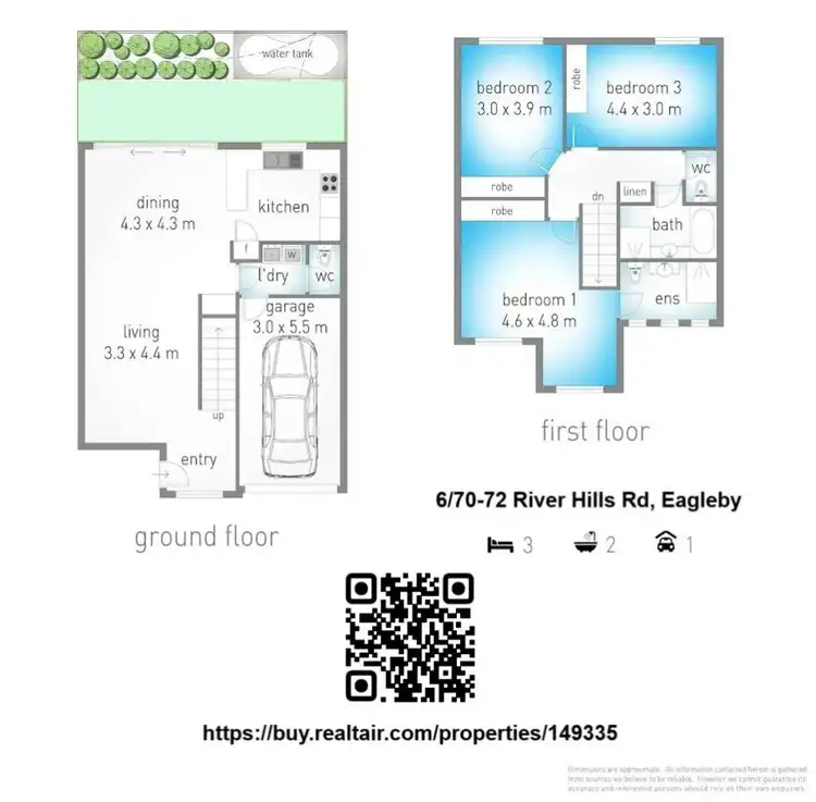 Floorplan of Homely townhouse listing, 6/70-72 River Hills Road, Eagleby QLD 4207