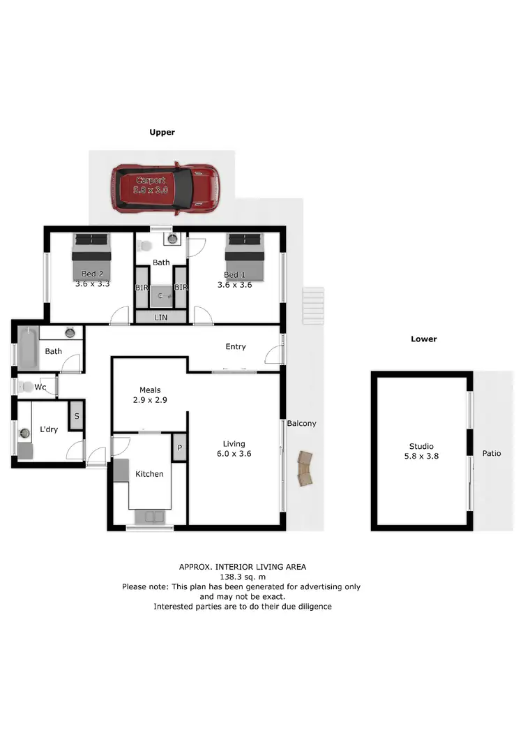 Floorplan of Homely unit listing, 2/36-38 Batt Avenue, Wodonga VIC 3690
