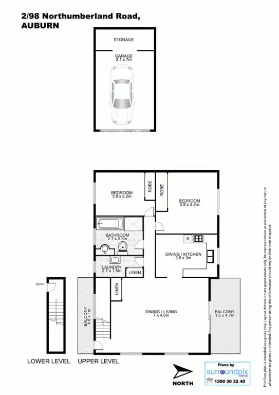 Floorplan of Homely unit listing, 2/98 Northumberland Road, Auburn NSW 2144