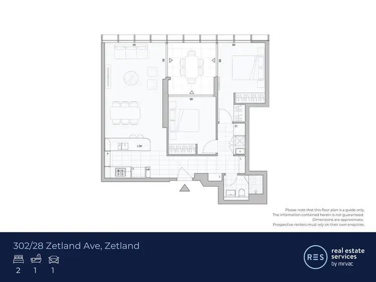 Floorplan of Homely apartment listing, 302/28 Zetland Avenue, Zetland NSW 2017