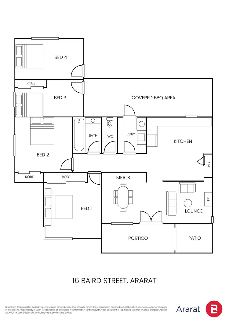 Floorplan of Homely house listing, 16 Baird Street, Ararat VIC 3377