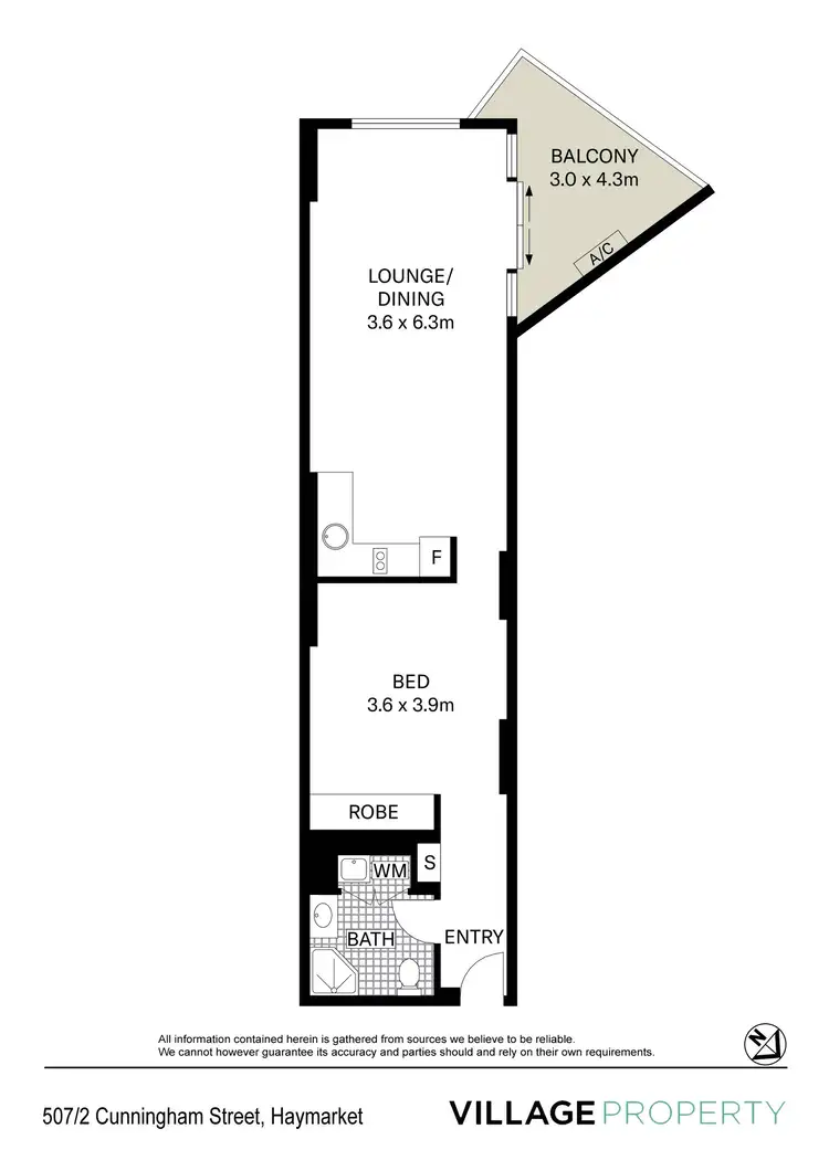 Floorplan of Homely apartment listing, 507/2-4 Cunningham Street, Haymarket NSW 2000