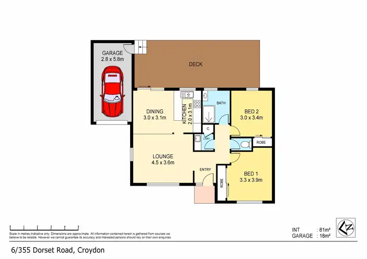 Floorplan of Homely unit listing, 6/355 Dorset Road, Croydon VIC 3136