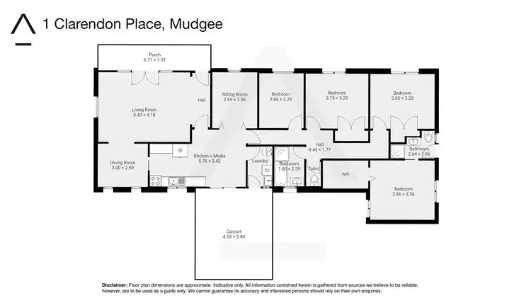 Floorplan of Homely house listing, 1 Clarendon Place, Mudgee NSW 2850