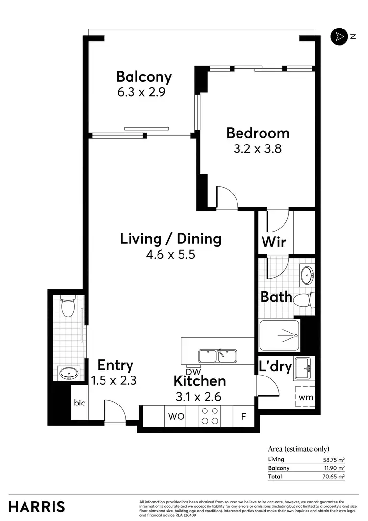 Floorplan of Homely apartment listing, 603/20 Hindmarsh Square, Adelaide SA 5000