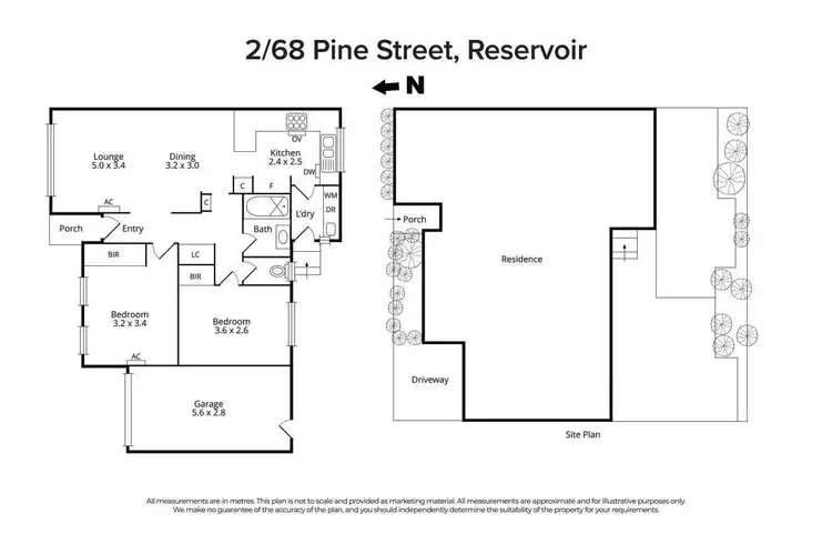 Floorplan of Homely unit listing, 2/68 Pine Street, Reservoir VIC 3073
