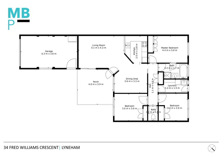 Floorplan of Homely townhouse listing, 34 Fred Williams Crescent, Lyneham ACT 2602