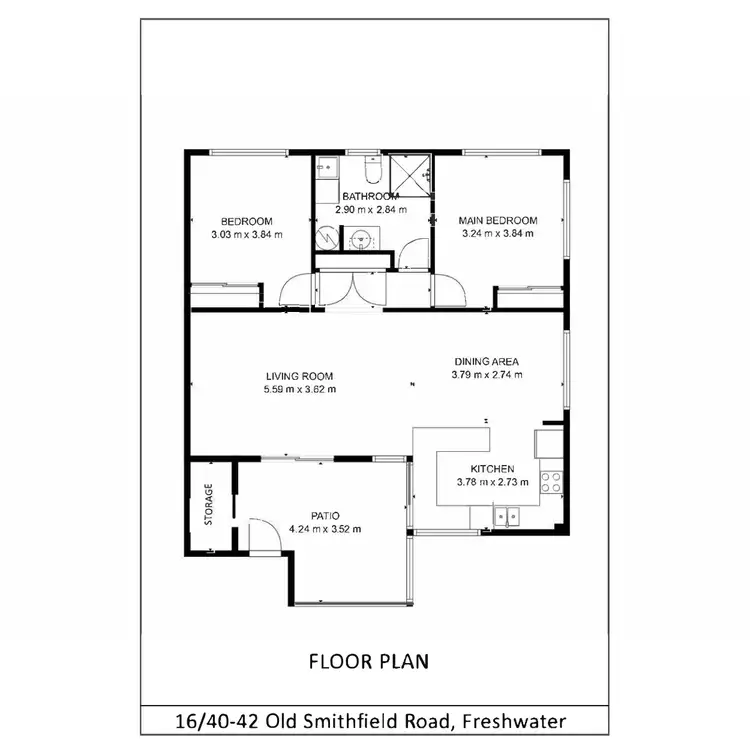 Floorplan of Homely unit listing, 16/40-42 Old Smithfield Road, Freshwater QLD 4870
