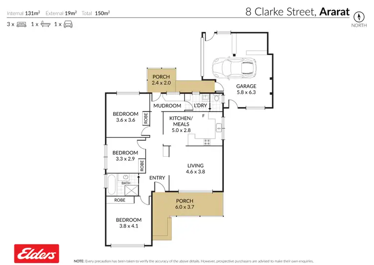 Floorplan of Homely house listing, 8 Clarke Street, Ararat VIC 3377