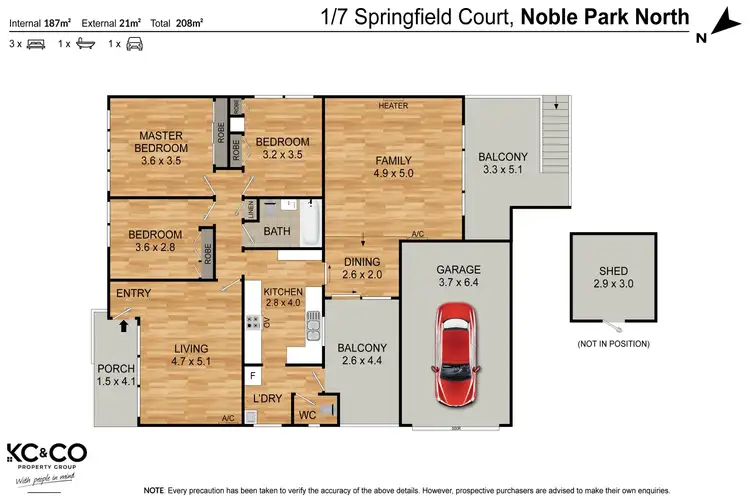 Floorplan of Homely unit listing, 1/7 Springfield Court, Noble Park North VIC 3174