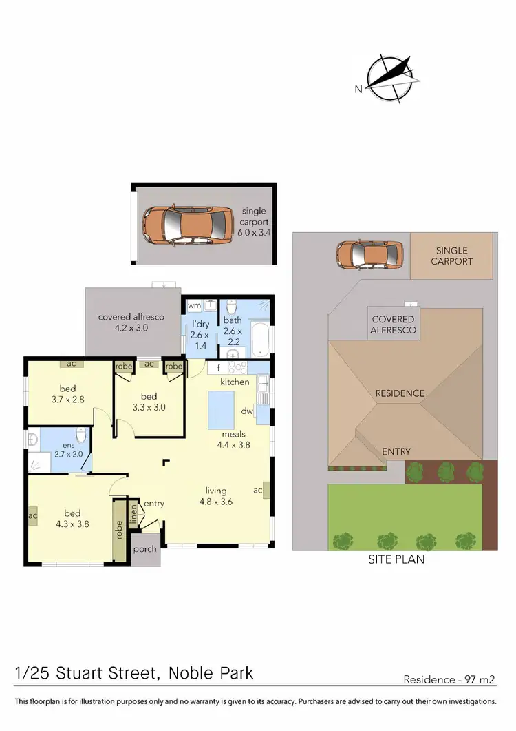 Floorplan of Homely unit listing, 1/25 Stuart Street, Noble Park VIC 3174
