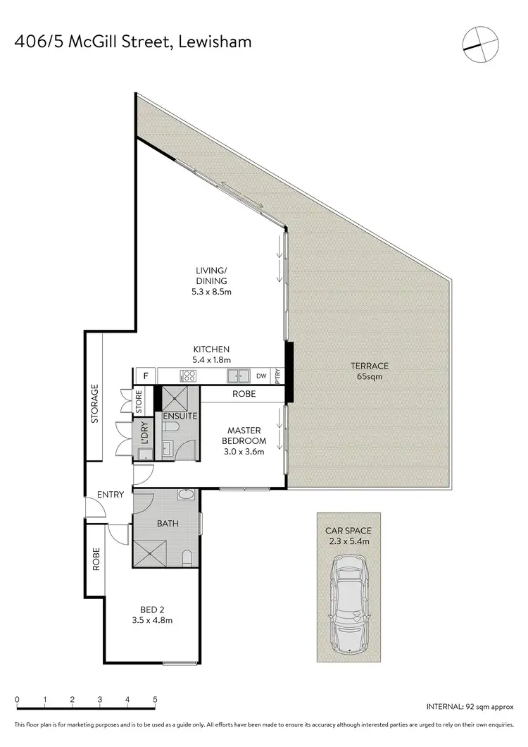 Floorplan of Homely apartment listing, 406/5 McGill Street, Lewisham NSW 2049