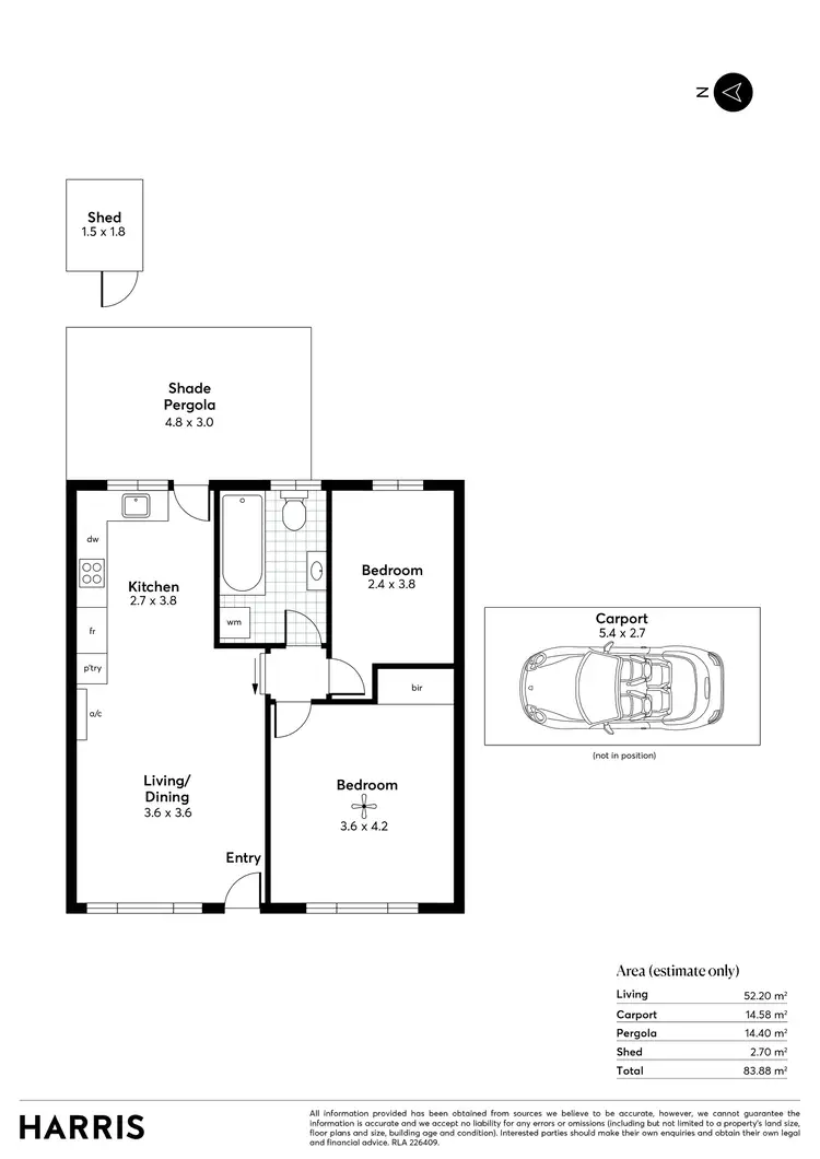 Floorplan of Homely unit listing, 2/7 Victoria Crescent, Mount Barker SA 5251