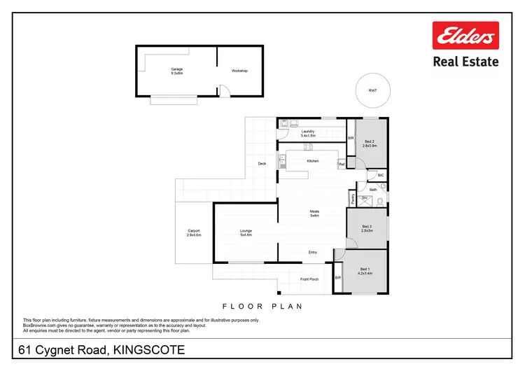 Floorplan of Homely house listing, 61 Cygnet Road, Kingscote SA 5223