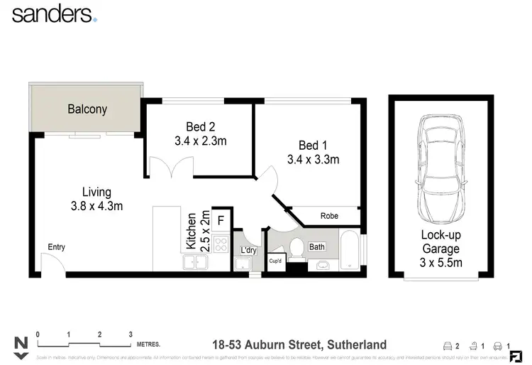 Floorplan of Homely unit listing, 18/53 Auburn Street, Sutherland NSW 2232