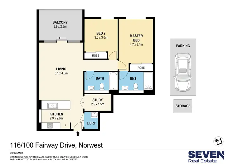 Floorplan of Homely apartment listing, 116/100 Fairway Drive, Norwest NSW 2153