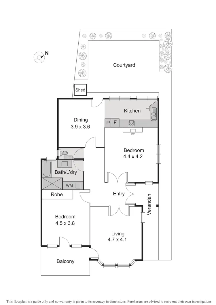 Floorplan of Homely apartment listing, 1/4 Tiuna Grove, Elwood VIC 3184