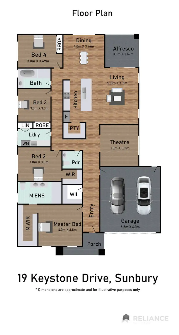 Floorplan of Homely house listing, 19 Keystone Drive, Sunbury VIC 3429