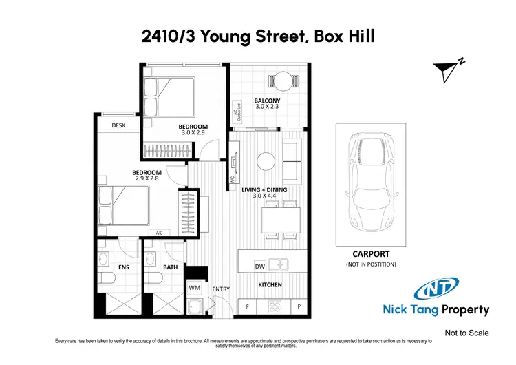 Floorplan of Homely apartment listing, 2410/3 Young Street, Box Hill VIC 3128