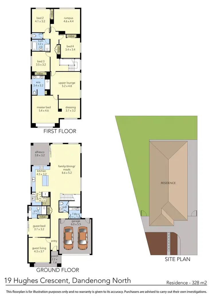 Floorplan of Homely house listing, 19 Hughes Crescent, Dandenong North VIC 3175