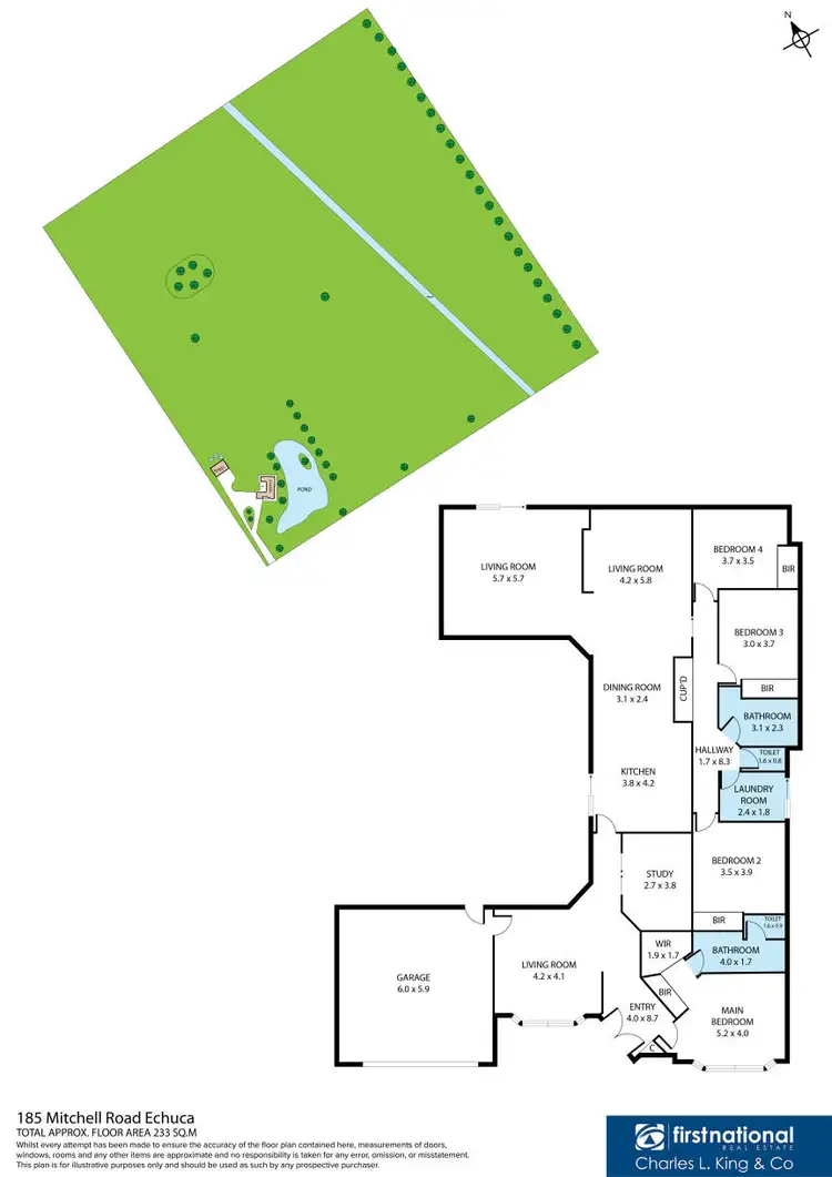 Floorplan of Homely house listing, 185 Mitchell Road, Echuca VIC 3564