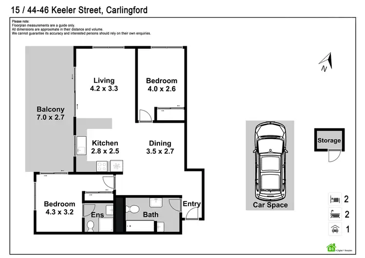 Floorplan of Homely apartment listing, 15/44-46 Keeler Street, Carlingford NSW 2118