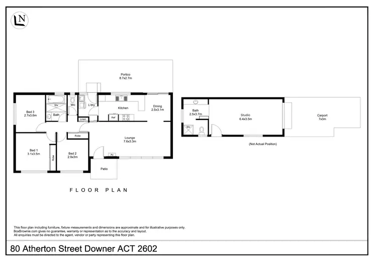 Floorplan of Homely house listing, 80 Atherton Street, Downer ACT 2602
