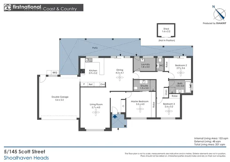 Floorplan of Homely villa listing, 5/145 Scott Street, Shoalhaven Heads NSW 2535