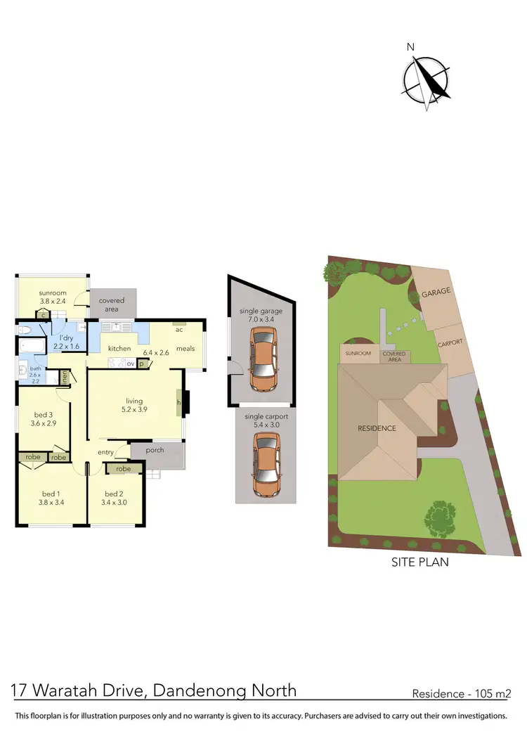 Floorplan of Homely house listing, 17 Waratah Drive, Dandenong North VIC 3175