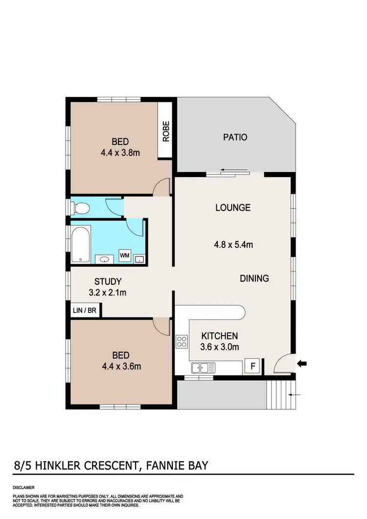 Floorplan of Homely townhouse listing, 8/5 Hinkler Crescent, Fannie Bay NT 820
