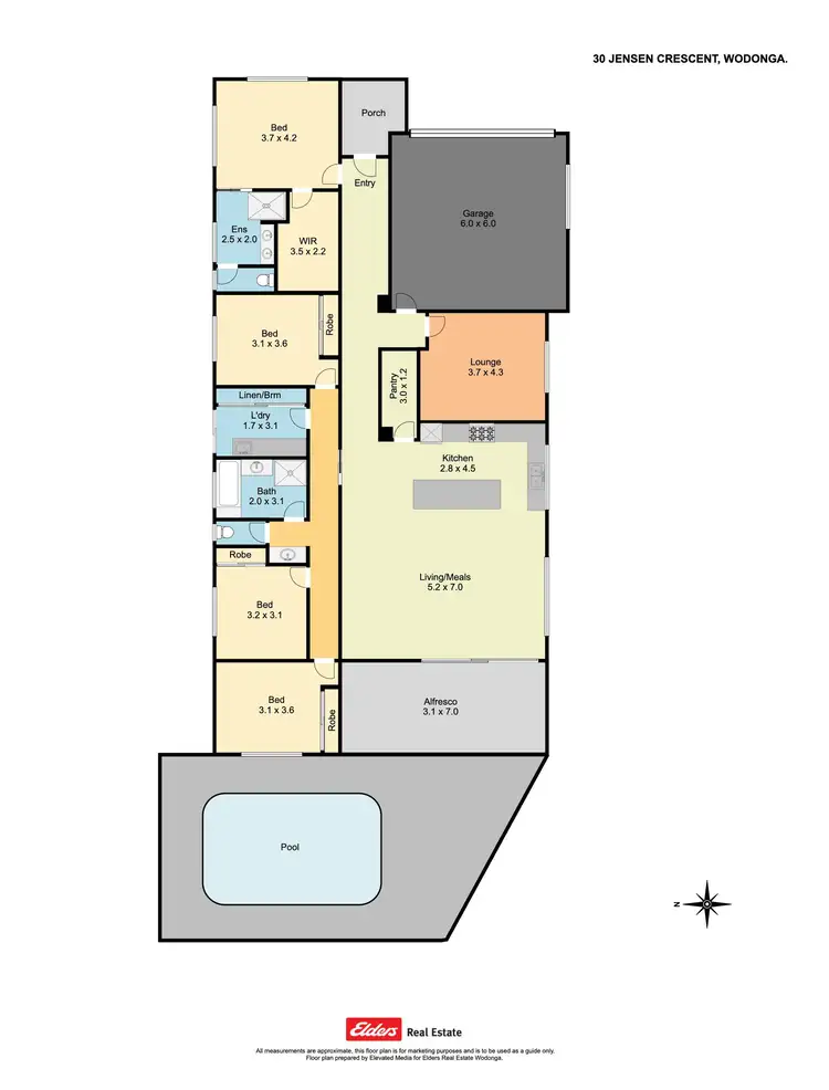 Floorplan of Homely house listing, 30 Jensen Crescent, Wodonga VIC 3690