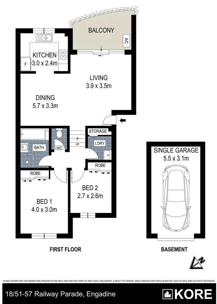 Floorplan of Homely unit listing, 18/51-57 Railway Parade, Engadine NSW 2233