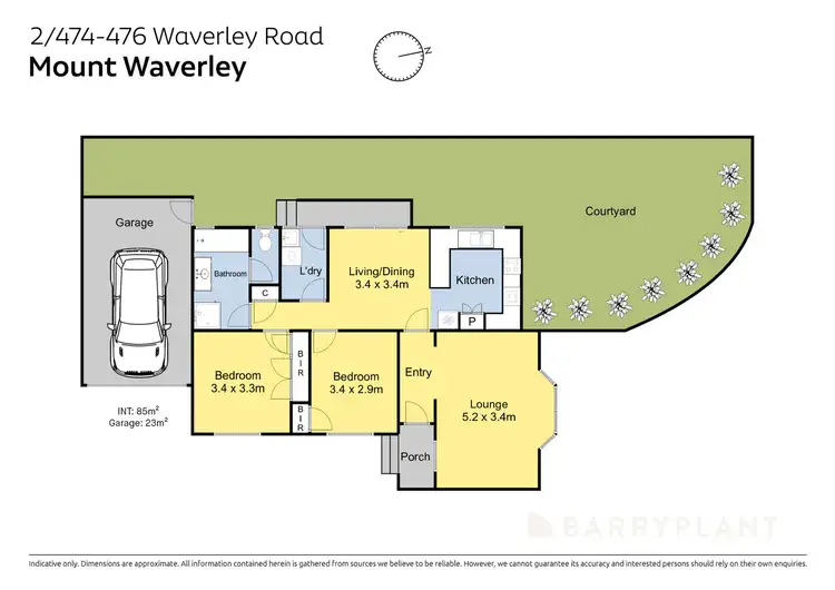 Floorplan of Homely unit listing, 2/474-476 Waverley Road, Mount Waverley VIC 3149