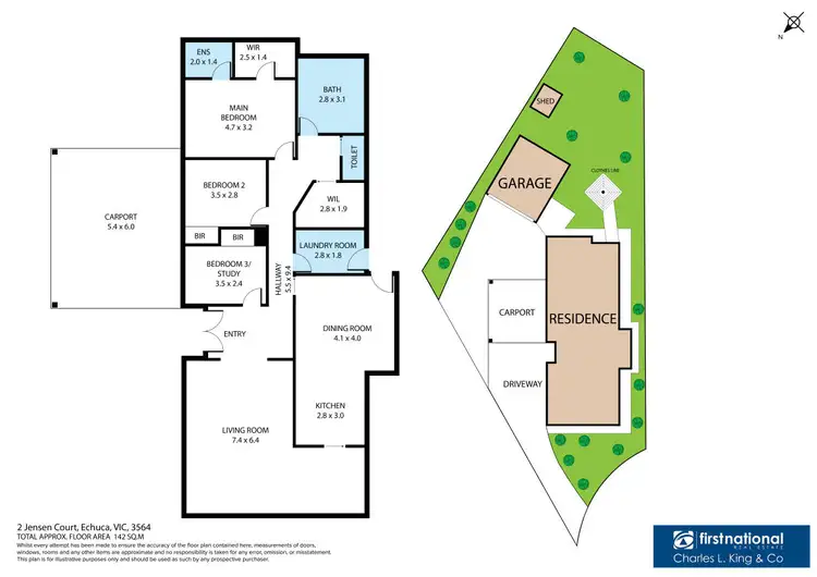 Floorplan of Homely house listing, 2 Jensen Court, Echuca VIC 3564