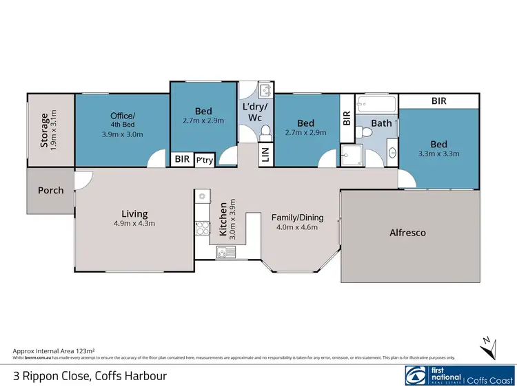Floorplan of Homely house listing, 3 Rippon Close, Coffs Harbour NSW 2450