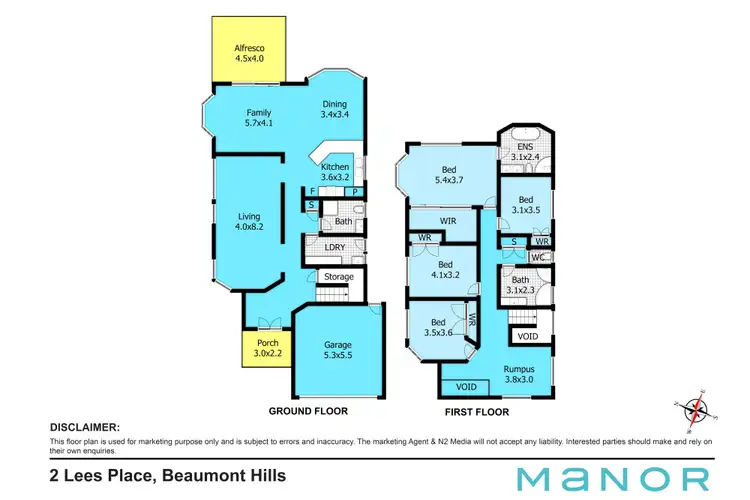 Floorplan of Homely house listing, 2 Lees Place, Beaumont Hills NSW 2155