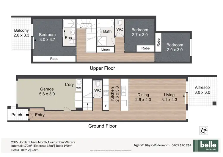 Floorplan of Homely townhouse listing, 20/5 Border Drive North Drive, Currumbin Waters QLD 4223