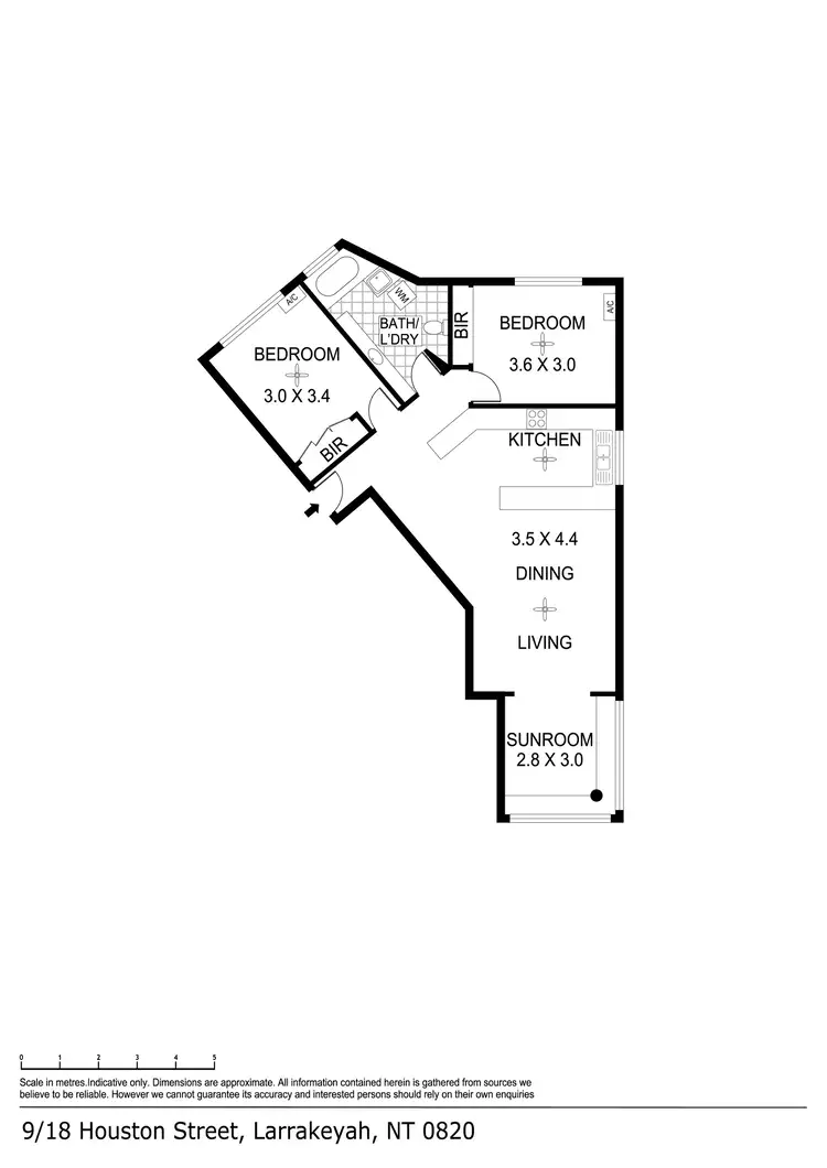 Floorplan of Homely unit listing, 9/18 Houston Street, Larrakeyah NT 820