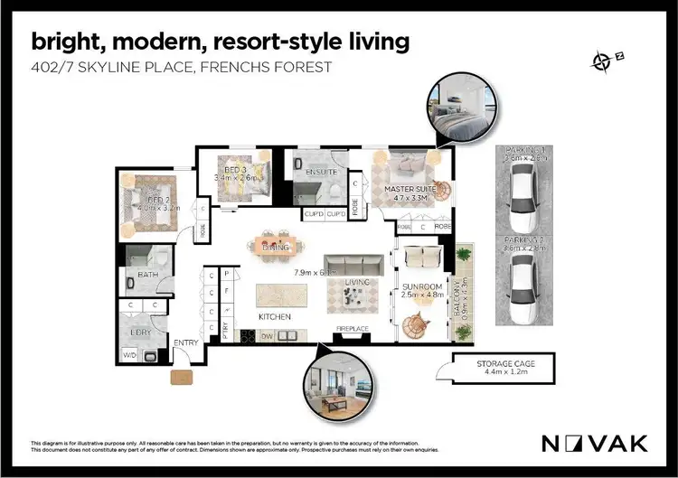 Floorplan of Homely apartment listing, 402/7 Skyline Place, Frenchs Forest NSW 2086