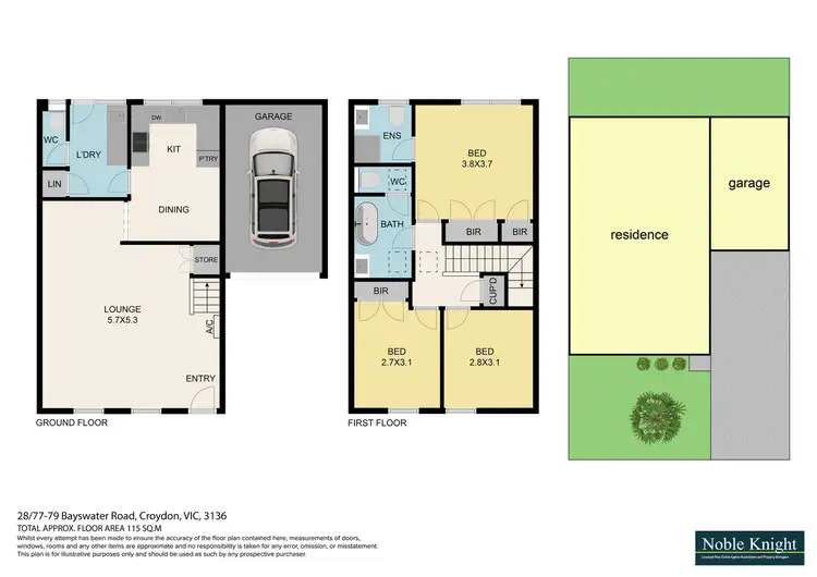 Floorplan of Homely townhouse listing, 28/77-79 Bayswater Road, Croydon VIC 3136