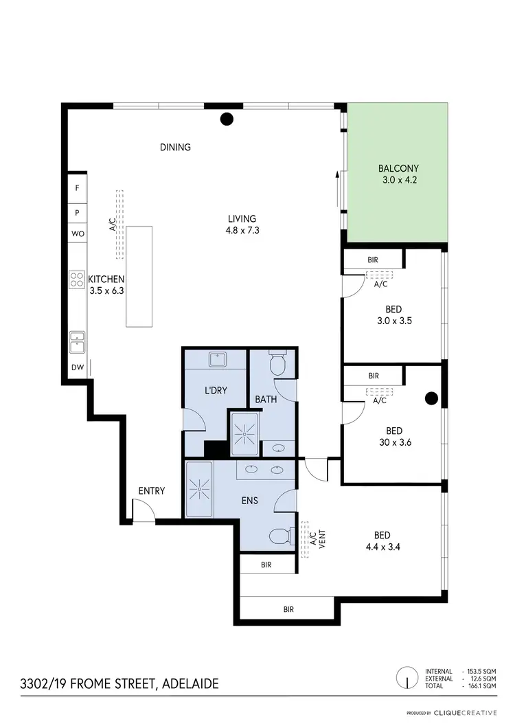 Floorplan of Homely apartment listing, 3302/19 Frome Street, Adelaide SA 5000