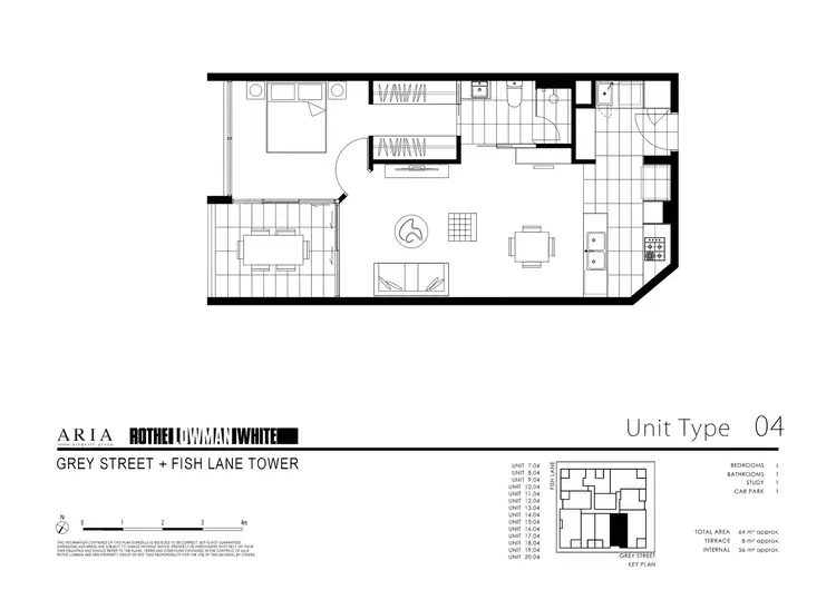 Floorplan of Homely apartment listing, 1004/77 Grey Street, South Brisbane QLD 4101