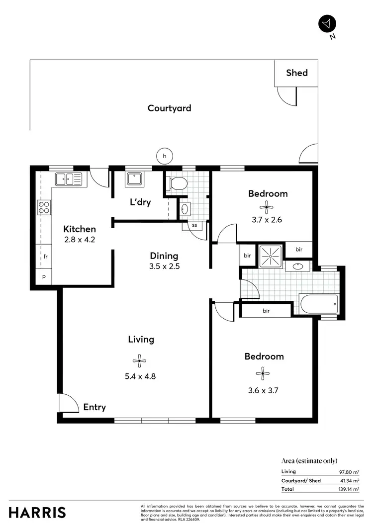 Floorplan of Homely unit listing, 1/33 Kitchener Street, Netherby SA 5062