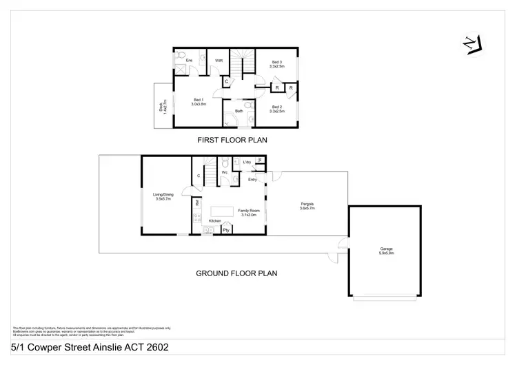 Floorplan of Homely townhouse listing, 5/1 Cowper Street, Ainslie ACT 2602