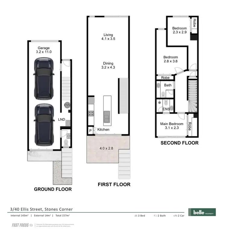 Floorplan of Homely townhouse listing, 3/40 Ellis Street, Stones Corner QLD 4120