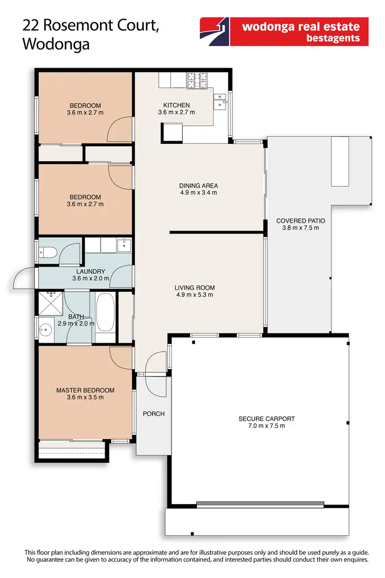 Floorplan of Homely house listing, 22 Rosemont Court, Wodonga VIC 3690