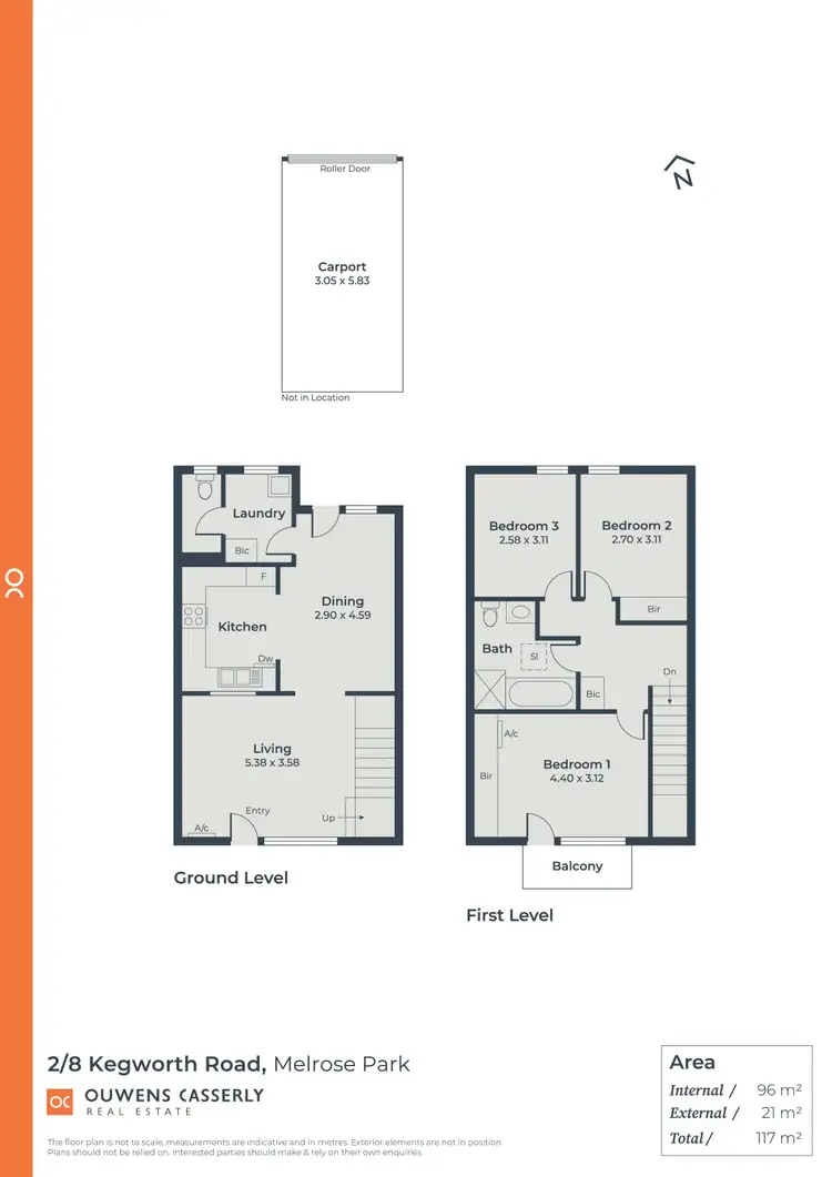 Floorplan of Homely townhouse listing, 2/8 Kegworth Road, Melrose Park SA 5039